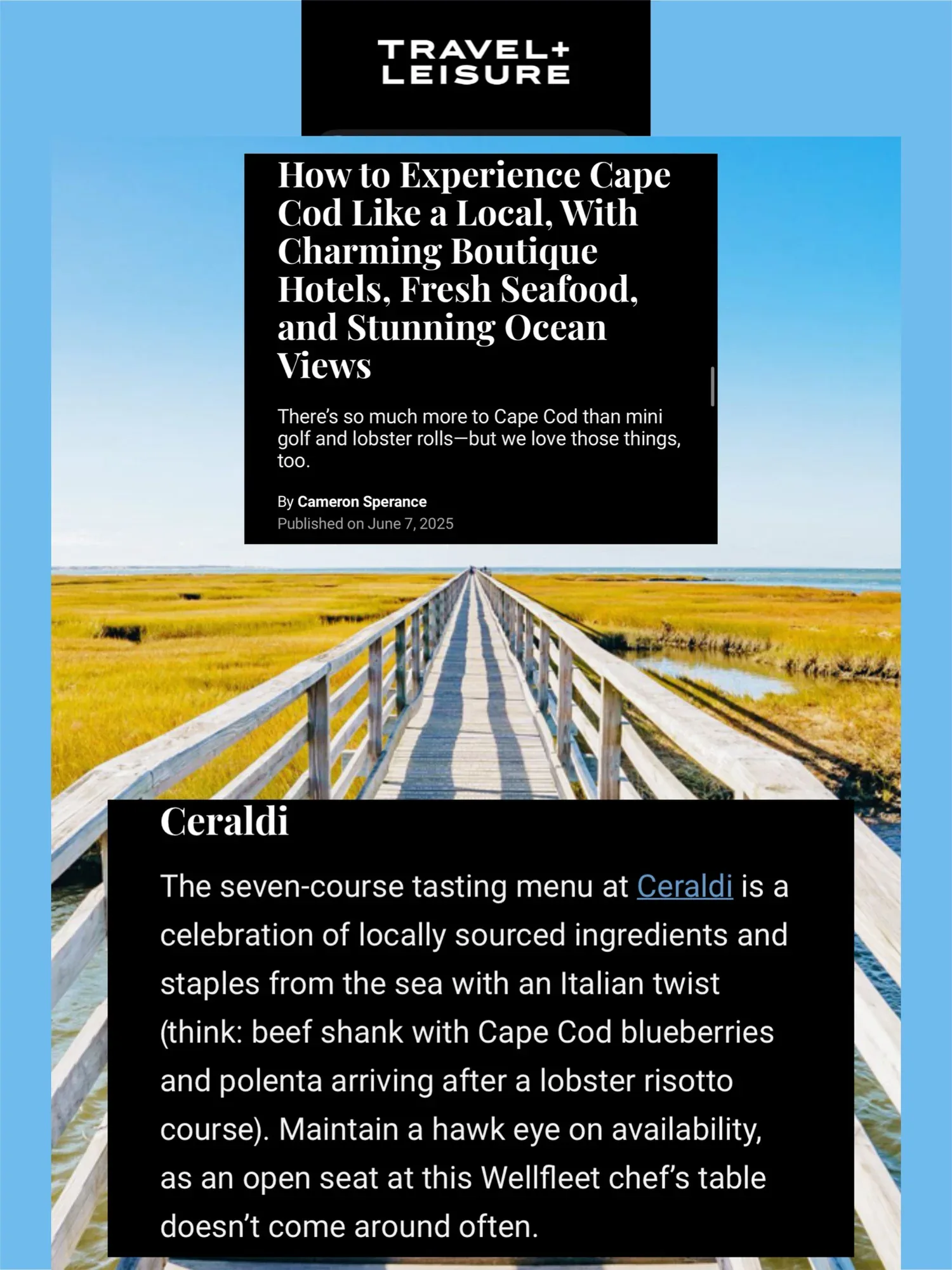 Travel + Leisure — How to Experience Cape Cod Like a Local